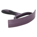 Purple imperial riding half round sweat scraper plastic with black textured grip for horse grooming