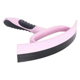 Imperial riding half round sweat scraper plastic in pink and black with textured grip and flexible curved head