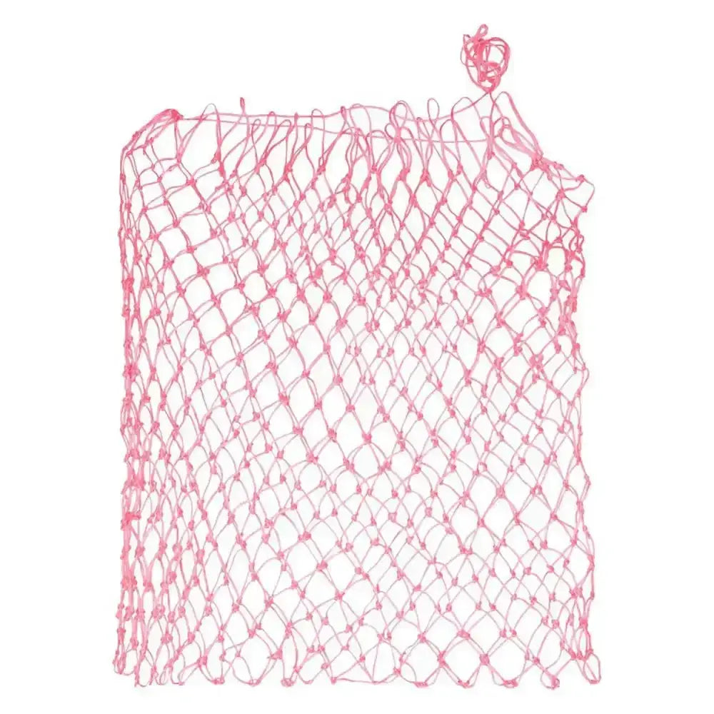 Pink mesh imperial riding haynet irhzone with a tied knot at the top perfect as a small maize haynet