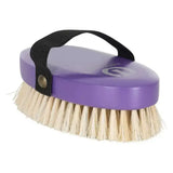 Imperial riding head purple oval riding head brush with natural horse hair bristles and black fabric strap