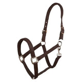 Brown woven nylon imperial riding headcollar classic sport walnut with silver buckles and soft neoprene padded design