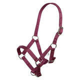 Maroon imperial riding headcollar nylon foal halter with silver metal rings and buckles for foals