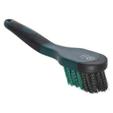 Dark green and black plastic imperial riding hoof brush irhgrip with dual-colored bristles handled hoof brush