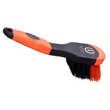 Imperial riding hoof brush irhgrip orange and black handled hoof brush with dual-colored bristles and sturdy handle