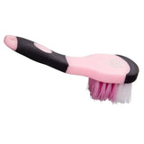 Imperial riding hoof brush irhgrip pink and black plastic handled hoof brush with dual-colored bristles for easy cleaning