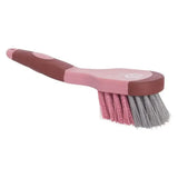 Imperial riding hoof brush irhgrip with pink and brown handled hoof brush featuring dual-colored bristles