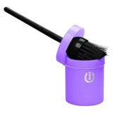 Purple plastic imperial riding irhhoof oil brush holder with black bristle brush and handle for hoof care