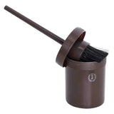 Imperial riding irhhoof oil brush with black bristles and brown container designed for easy hoof care application
