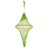 Bright green woven imperial riding irheasyfill haynet with natural wood ring for easy hay feeding