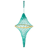 Teal imperial riding irheasyfill haynet with netted design and woven wooden ring for easy hay feeding