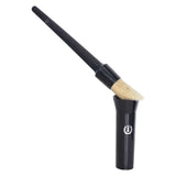 Black horsehair imperial riding irhhoof oil brush with glossy handle and matching cylinder holder with white logo