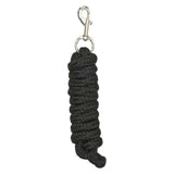 Black imperial riding lead nylon rope with silver trigger hook metal clip for secure horse handling