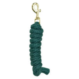 Dark green imperial riding lead nylon rope with gold-toned trigger hook for secure horse handling