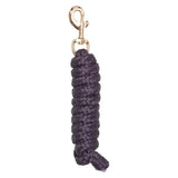Dark purple imperial riding lead nylon rope with gold-toned trigger hook snap for secure horse handling