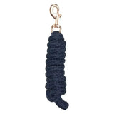 Navy blue imperial riding lead nylon lead rope with gold-toned trigger hook for secure horse handling