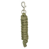 Olive green braided nylon lead rope keychain with a silver trigger hook from imperial riding lead collection
