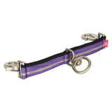 Imperial riding lunging girth bit strap in purple and gray striped nylon with silver metal hardware for lunging use
