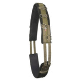 Olive green and black imperial riding lunging girth deluxe with reinforced metal d-rings and adjustable straps tactical belt