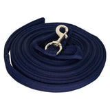 Navy blue woven leather imperial riding lunging line with silver metal buckle for riding lunging and impulz lunge rein use