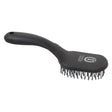 Black plastic imperial riding mane and tail brush irhboomerang with dense bristles and ergonomic mineral horses handle
