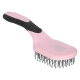 Pink and black imperial riding mane and tail brush irhboomerang with silver bristles for easy grooming