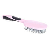 Pink imperial riding mane comb irhgrippy with silver metal bristles and black ergonomic textured grip