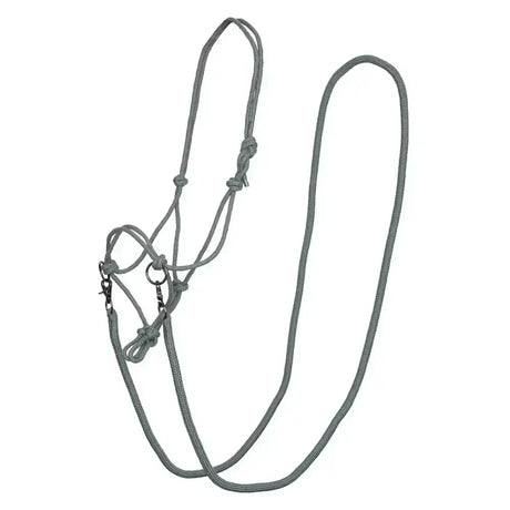 Gray braided imperial riding rope headcollar with metal hardware strong halter rope for riding free ride sage green