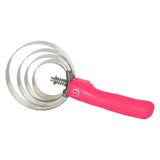 Imperial riding spring comb round with handle featuring pink handles and three concentric metal blades fruit corer