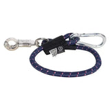 Imperial riding trailerline elastic 60 cm dark blue and purple woven rope leash with silver panic hook clips
