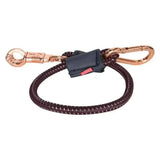 Dark burgundy imperial riding trailerline elastic 60 cm with rose gold panic hook carabiners and black leather strap