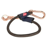 Rose gold imperial riding trailerline elastic 60 cm with panic hook and metal clasp on dark navy woven cord