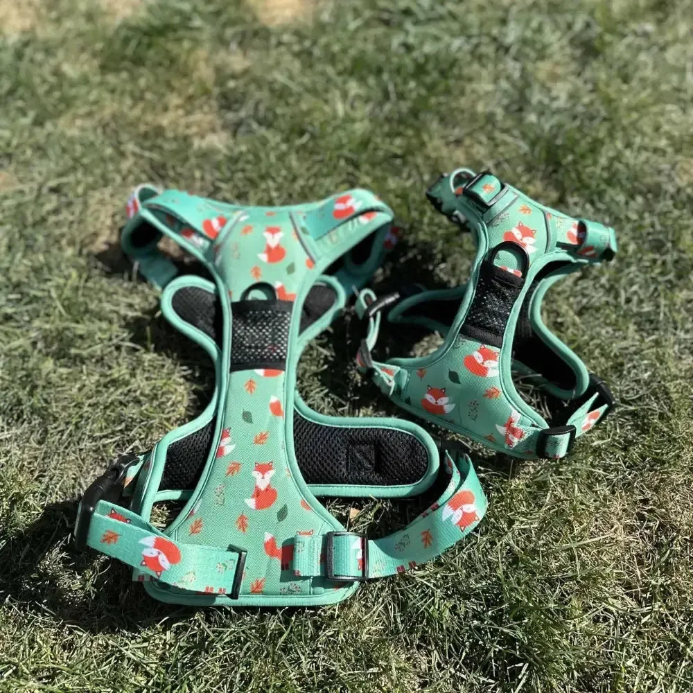 Inquisitive Fox No Pull Tactical Dog Harness – Green Fox Print, Adjustable, Step-In (XS-XL) XS 