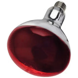 Red glass intelec hard glass infra-red heat bulb 250w with metallic screw base for effective heating