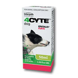White and green cardboard box of interpath 4cyte epiitalis forte gel 50ml feed additive for dogs