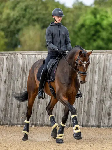 LeMieux Motionflex Dressage Boot with Fleece Edge Black/Natural Medium Black/Natural Brushing Boots