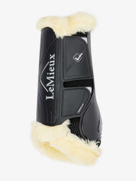 LeMieux Motionflex Dressage Boot with Fleece Edge Black/Natural Medium Black/Natural Brushing Boots