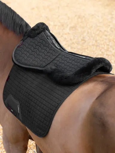 LeMieux Merino+ ProSorb 2 Pocket Half Pad Black/Black Medium Black/Black Corrective Saddle Pads