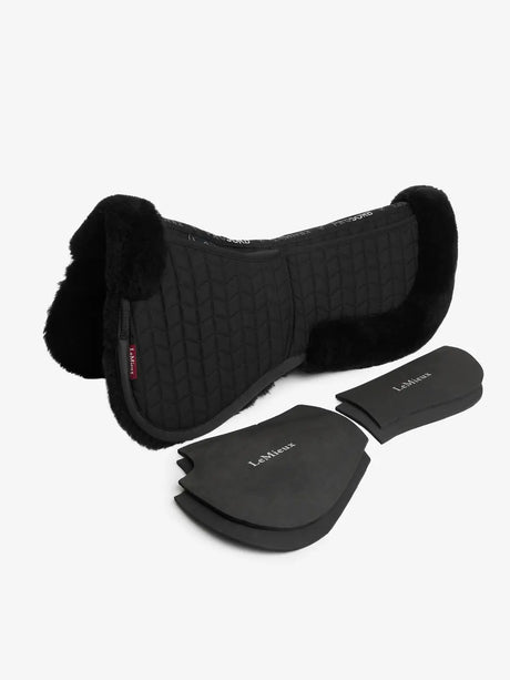 LeMieux Merino+ ProSorb 2 Pocket Half Pad Black/Black Medium Black/Black Corrective Saddle Pads