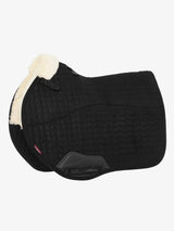 LeMieux Merino+ Half Lined Suede EuroJump Square Black/Natural Medium Black/Natural Saddle Pads