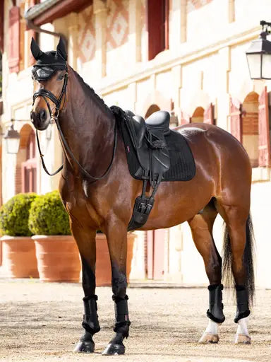 LeMieux Merino+ Half Lined Suede Dressage Square Black/Black Medium Black/Black Dressage Saddle Pads