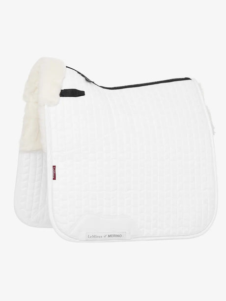 LeMieux Merino+ Half Lined Dressage Square White/White Medium White/White Dressage Saddle Pads