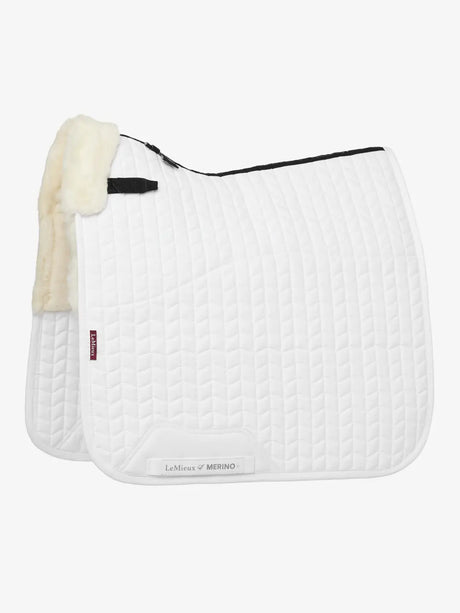 LeMieux Merino+ Half Lined Dressage Square White/Natural Medium White/Natural Dressage Saddle Pads