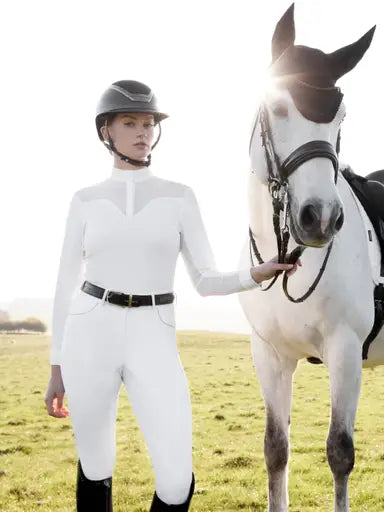 LeMieux Emily Long Sleeve Show Shirt White White UK 6 Show Shirts
