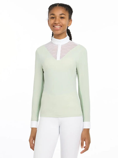 LeMieux Young Rider Eva Long Sleeve Show Shirt Pistachio 7-8 years Pistachio Show Shirts