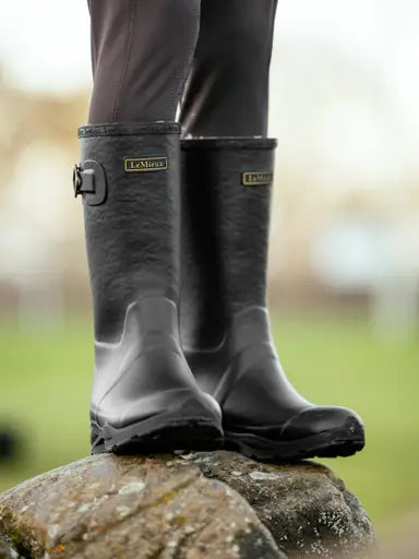 Lemieux Young Rider Wellies Black UK Child 13 Black Wellington Boots