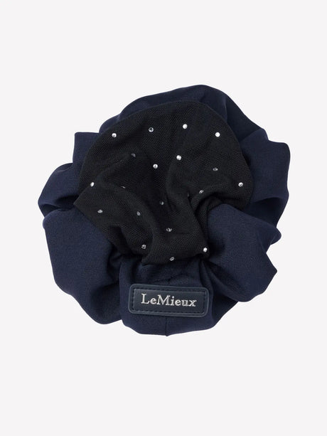 LeMieux Scrunchie with Crystal Hair Net Navy/Black Navy/Black One Size Hair Scrunchies