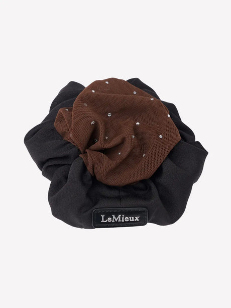 LeMieux Scrunchie with Crystal Hair Net Black/Brown Black/Brown One Size Hair Scrunchies
