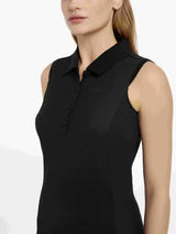 Lemieux Marissa Sleeveless Polo Black Black UK 6 Polo Shirts