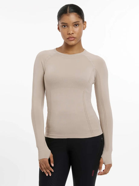 Lemieux Britney Seamless Long Sleeve Top Almond Almond UK 6 