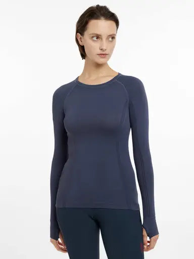 Lemieux Britney Seamless Long Sleeve Top Dusk Blue Dusk Blue UK 6 Base Layers